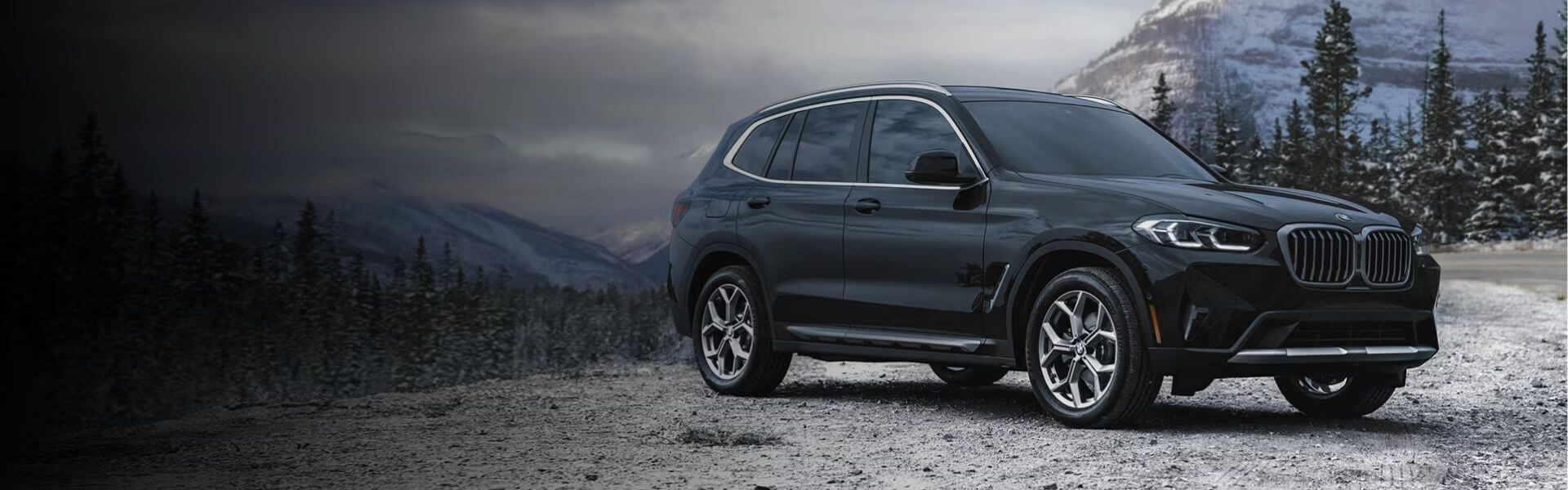 2024 BMW X3 in front of snowy mountains banner image