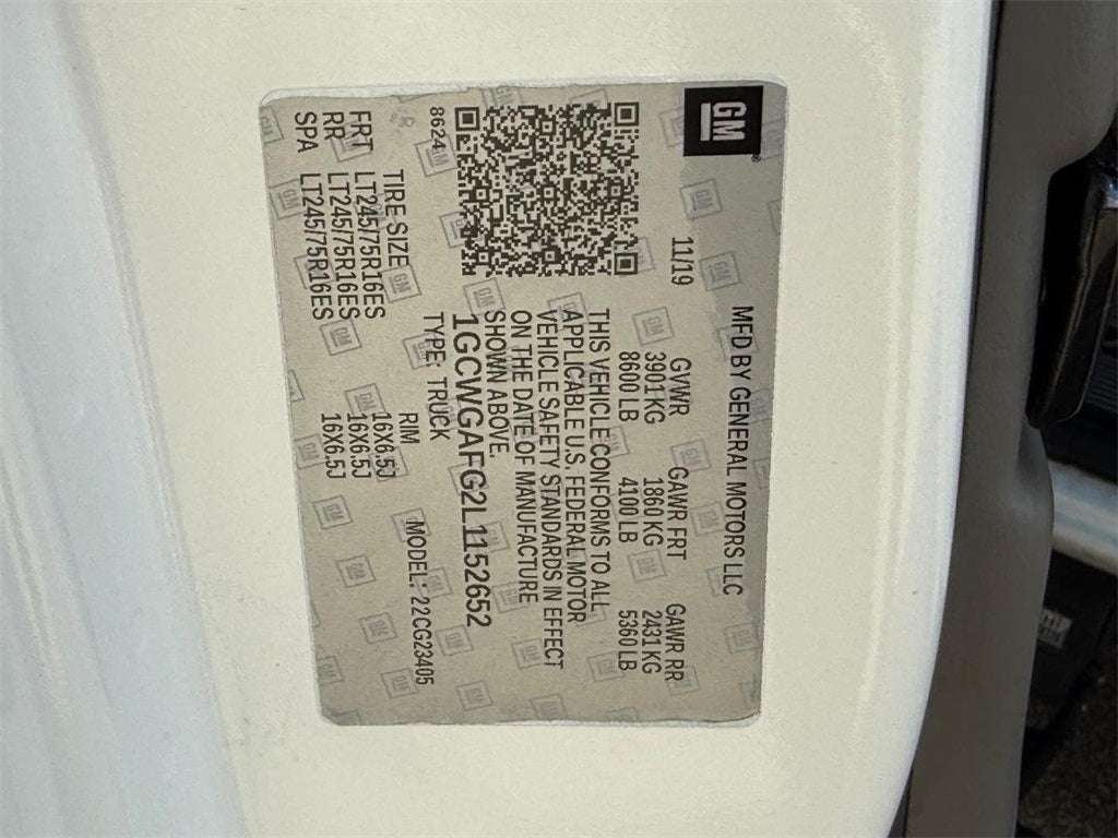 2020 Chevrolet Express 2500 Work Van Cargo