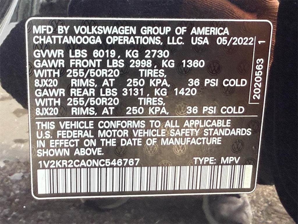 2022 Volkswagen Atlas 3.6L V6 SE w/Technology