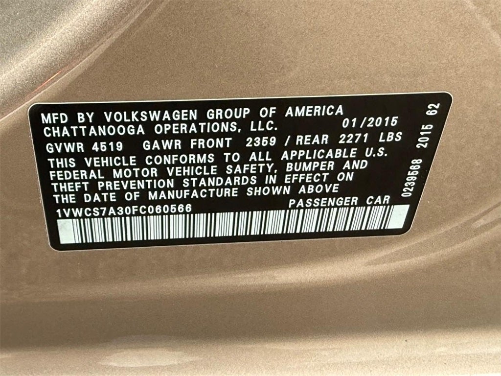 2015 Volkswagen Passat SEL Premium