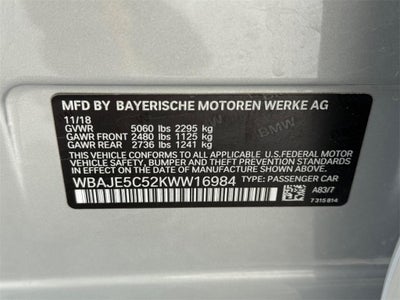 2019 BMW 5 Series 540i