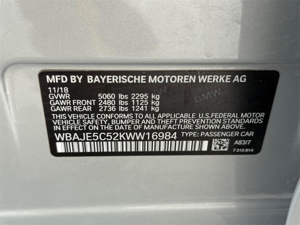 2019 BMW 5 Series 540i