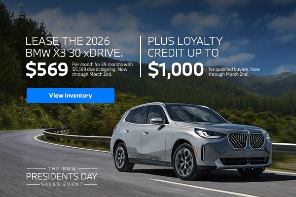 Lease The 2026 BMW X3 30 xDrive. $569